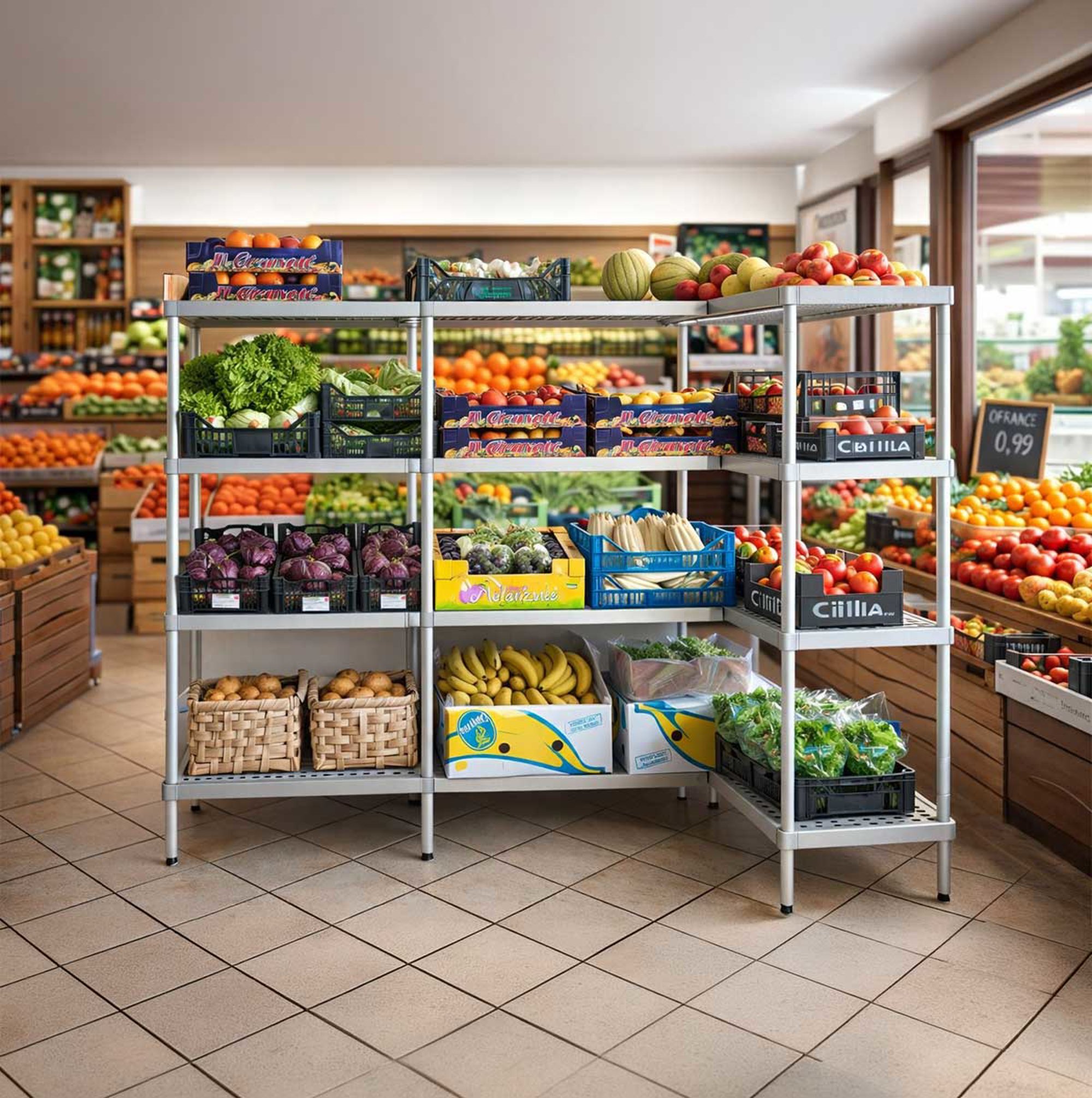 ➡️ SCAFFALI PER IL SETTORE ORTOFRUTTA