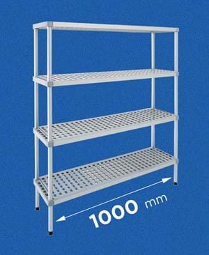 Scaffale per celle frigo modello ALUPLAST: in alluminio e plastica (polipropilene) - lunghezza 1000 mm