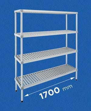 Scaffale per celle frigo modello ALUPLAST: in alluminio e plastica (polipropilene) - lunghezza 1700 mm
