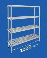 ALUPLAST-Regal aus Aluminium und Kunststoff: Länge 2000 mm