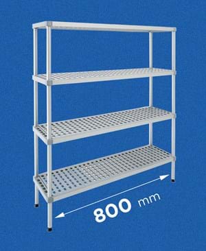 Scaffale per celle frigo modello ALUPLAST: in alluminio e plastica (polipropilene) - lunghezza 800 mm