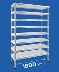 Estantería de acero y plástico: longitud 1800 mm modelo FORMPLAST