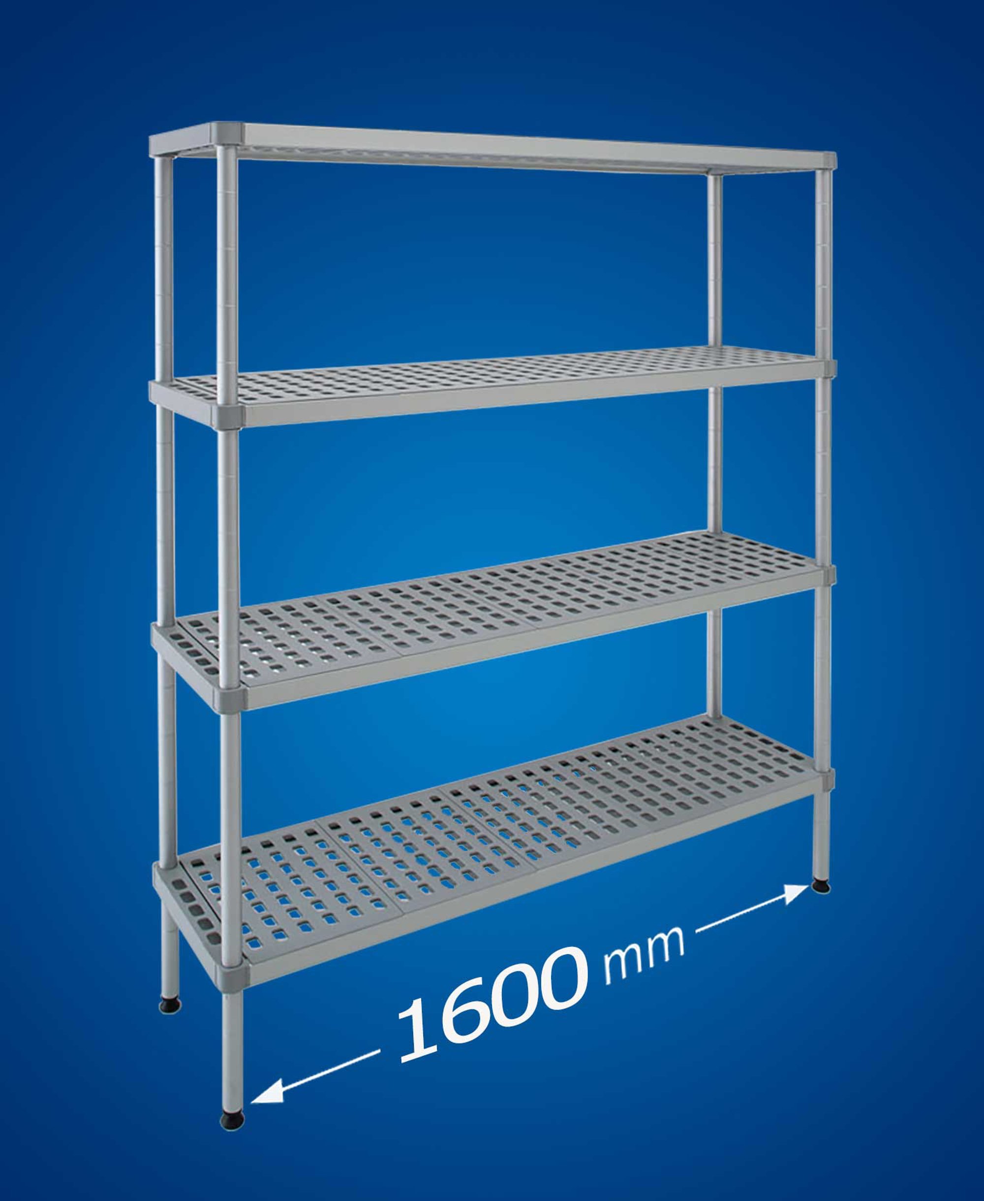 Model ALUPLAST hladilni regal: iz aluminija in polipropilena - dolžina 1600 mm